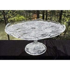 1905 EAPG Pattern Glass Bryce Higbee Beautiful Lady 9 Inch Cake Stand Nice!
